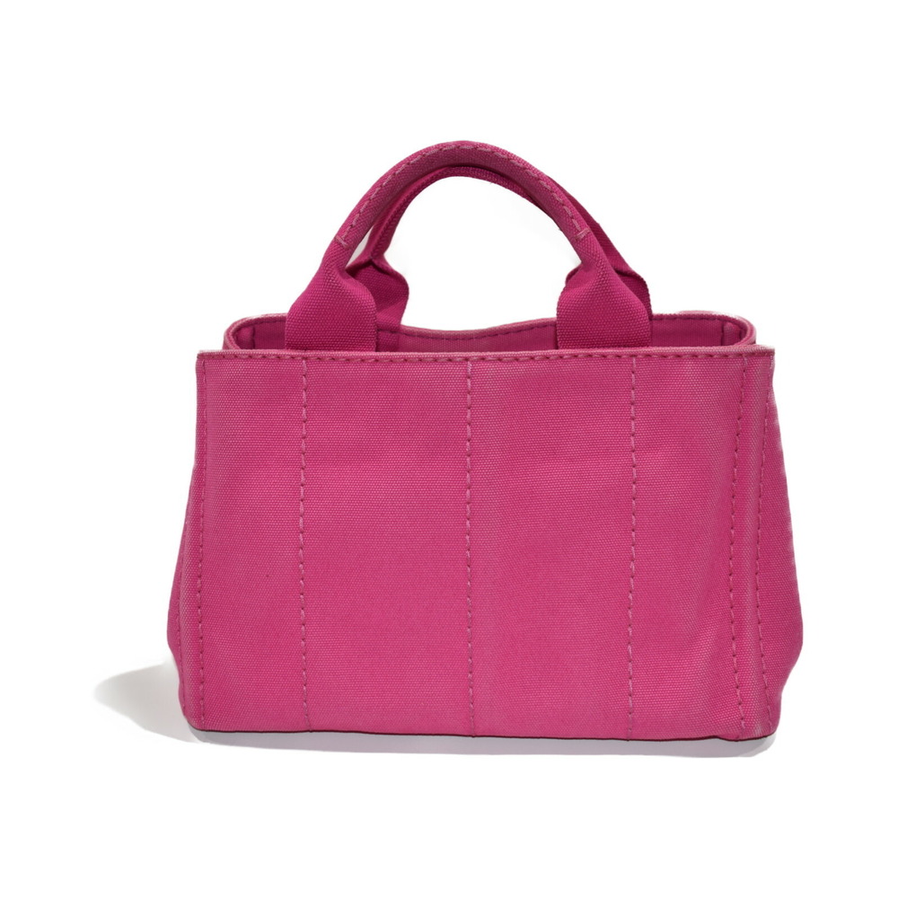Prada Canvas Tote Canapa Handbag Bag Pink